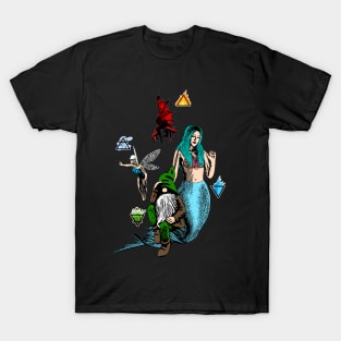 The Elementals - Fairy, Gnome, Mermaid, and Dragon T-Shirt